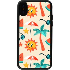 iPhone X / Xs Case Hülle - Silikon schwarz Summer 2025 Pattern soleil