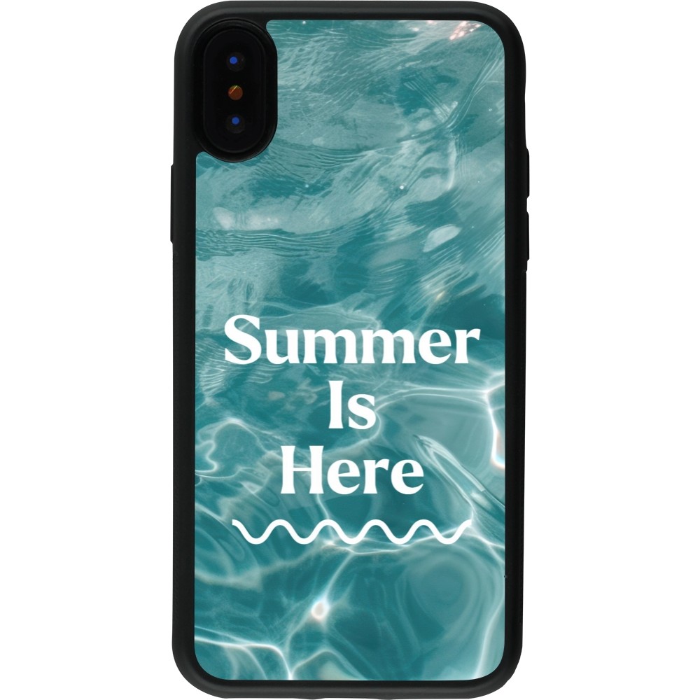 Coque iPhone X / Xs - Silicone rigide noir Summer 2025 Summer is here