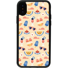 iPhone X / Xs Case Hülle - Silikon schwarz Pattern Summer 2026
