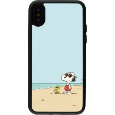 iPhone X / Xs Case Hülle - Silikon schwarz Snoopy on the beach Summer 2026