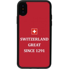 iPhone X / Xs Case Hülle - Silikon schwarz Switzerland Great Since 1291