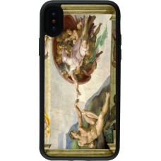 Coque iPhone X / Xs - Silicone rigide noir Tableau art - La Création d’Adam - Michel-Ange