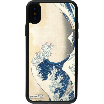 iPhone X / Xs Case Hülle - Silikon schwarz Kunstbild - Die große Welle vor Kanagawa - Hokusai