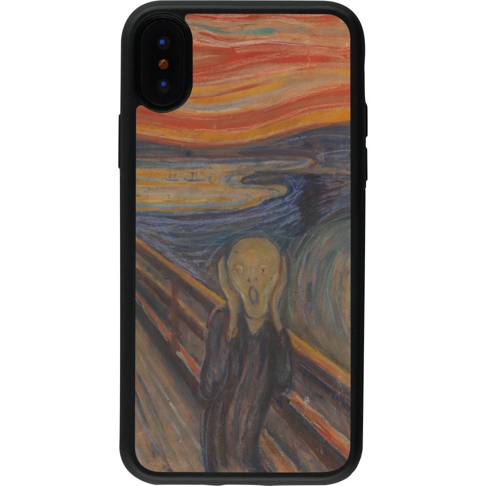 Coque iPhone X / Xs - Silicone rigide noir Tableau art - Le Cri - Edvard Munch