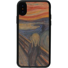 Coque iPhone X / Xs - Silicone rigide noir Tableau art - Le Cri - Edvard Munch
