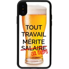 Hülle iPhone X / Xs - Silikon schwarz Tout travail mérite sa bière