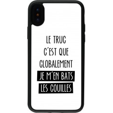 Coque iPhone X / Xs - Silicone rigide noir Le truc globalement bats les couilles