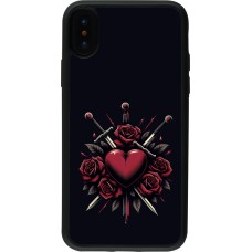 Coque iPhone X / Xs - Silicone rigide noir Valentine 2024 gothic love