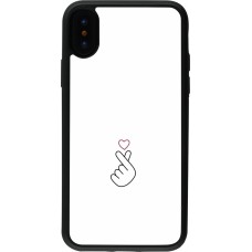Coque iPhone X / Xs - Silicone rigide noir Valentine 2024 heart by Millennials