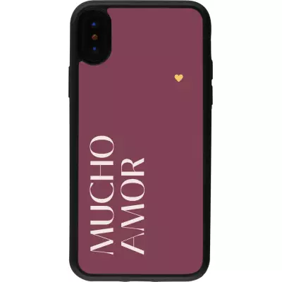 iPhone X / Xs Case Hülle - Silikon schwarz Valentine 2024 mucho amor rosado