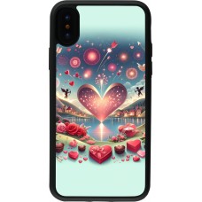 iPhone X / Xs Case Hülle - Silikon schwarz Valentin 2025 Schick
