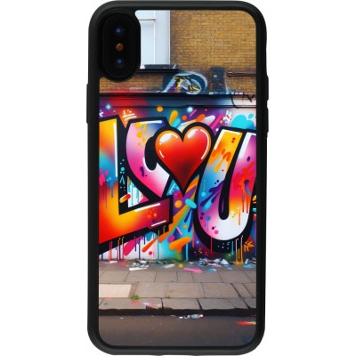 iPhone X / Xs Case Hülle - Silikon schwarz Valentin 2025 Liebe U Tag