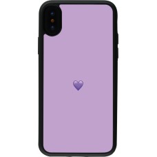 iPhone X / Xs Case Hülle - Silikon schwarz Valentine 2023 purpule single heart