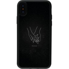 iPhone X / Xs Case Hülle - Silikon schwarz Valentine 2023 hands forever