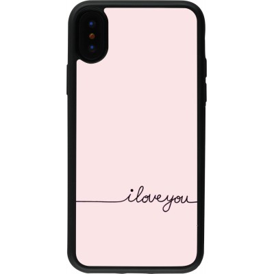iPhone X / Xs Case Hülle - Silikon schwarz Valentine 2023 i love you writing
