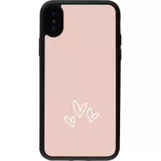 iPhone X / Xs Case Hülle - Silikon schwarz Valentine 2023 three minimalist hearts