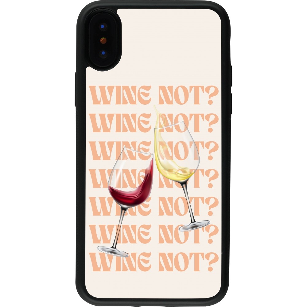 Coque iPhone X / Xs - Silicone rigide noir Wine not