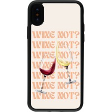 Coque iPhone X / Xs - Silicone rigide noir Wine not