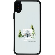Coque iPhone X / Xs - Silicone rigide noir Winter 25 Cosy House