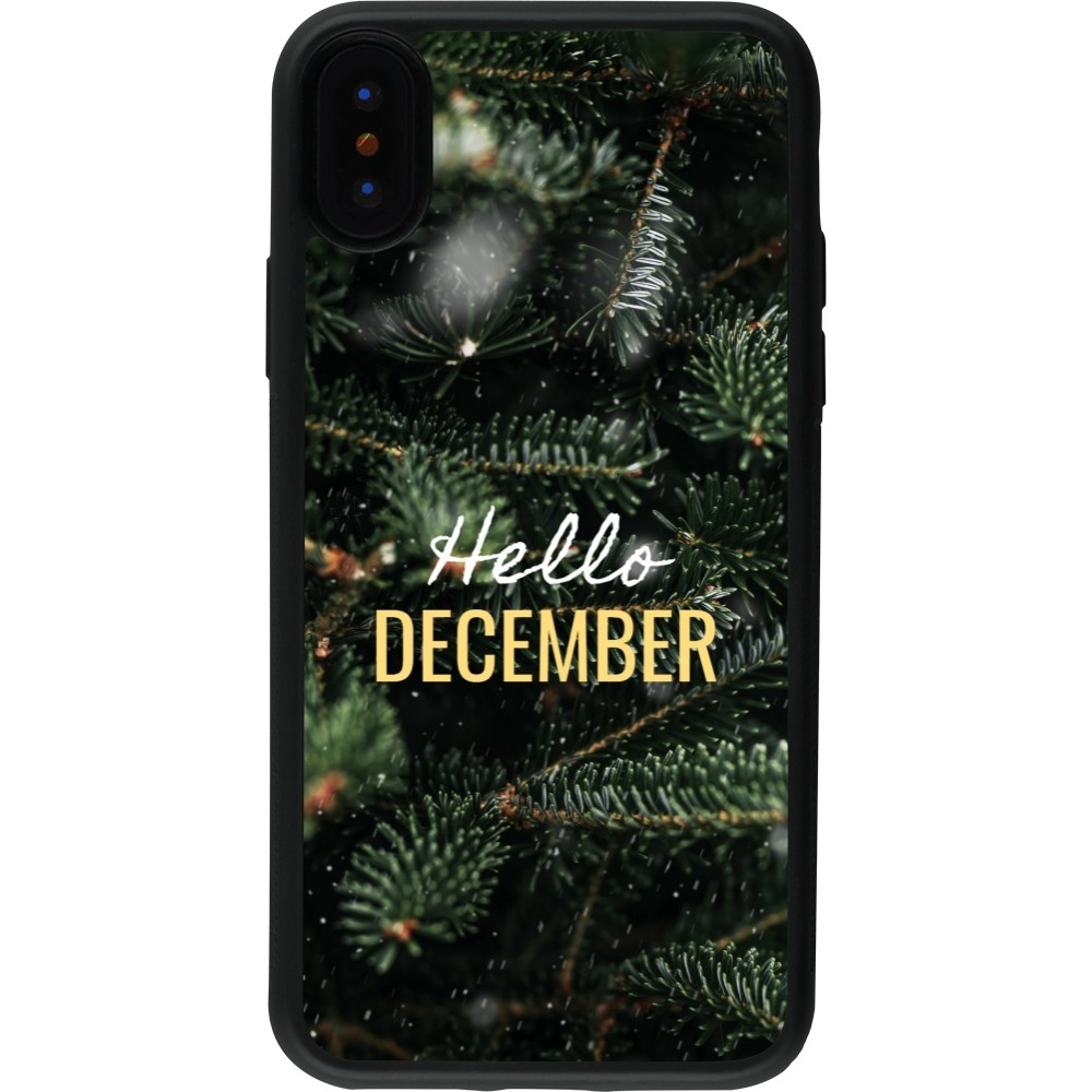 iPhone X / Xs Case Hülle - Silikon schwarz Winter 25 Winter hello december