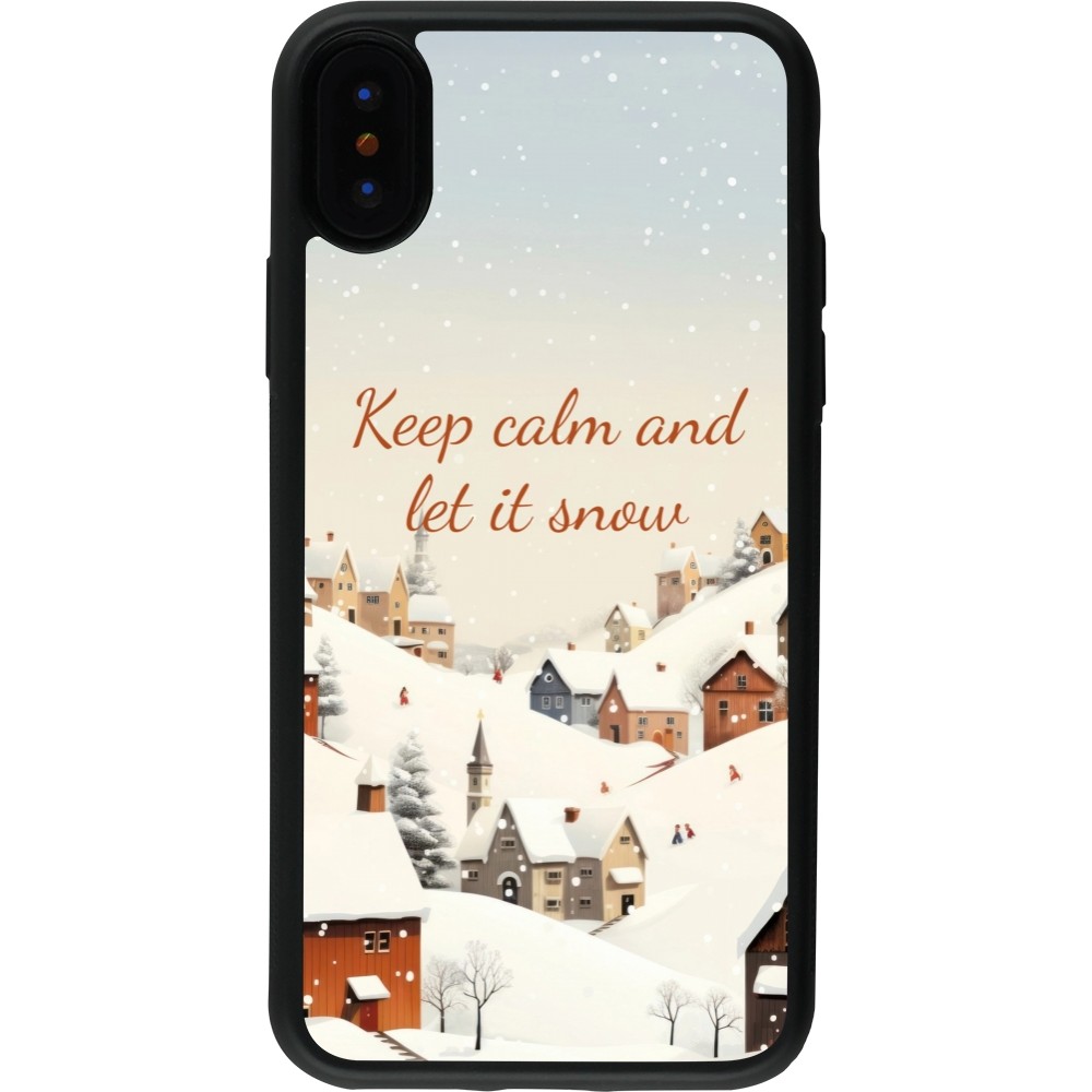 Coque iPhone X / Xs - Silicone rigide noir Winter 25 Winter Keep calm and let it snow