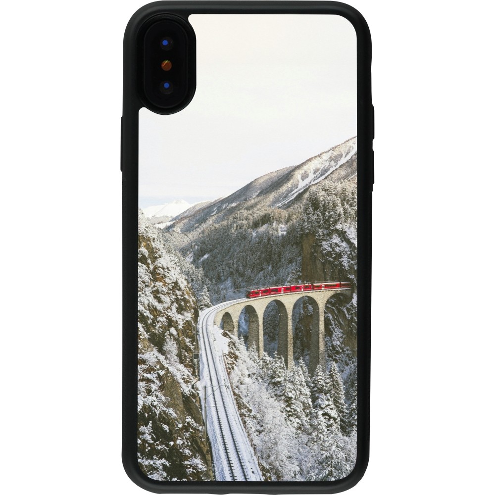 iPhone X / Xs Case Hülle - Silikon schwarz Winter 25 Winter polar express