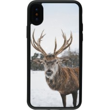 iPhone X / Xs Case Hülle - Silikon schwarz Winter 25 Winter reindeer