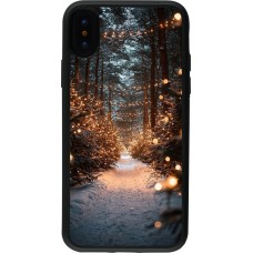 iPhone X / Xs Case Hülle - Silikon schwarz Winter 25 Winter snowy road