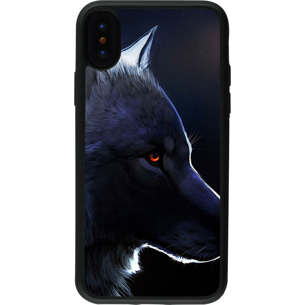 Hülle iPhone X / Xs - Silikon schwarz Wolf Shape