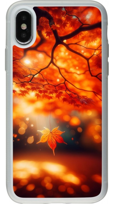 iPhone X / Xs Case Hülle - Silikon transparent Herbst Magisch Orange
