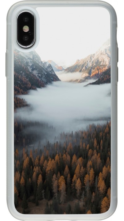 iPhone X / Xs Case Hülle - Silikon transparent Autumn 22 forest lanscape