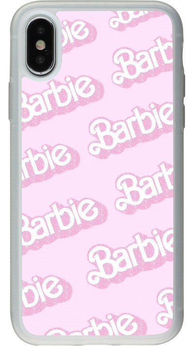 iPhone X / Xs Case Hülle - Silikon transparent Barbie light pink pattern