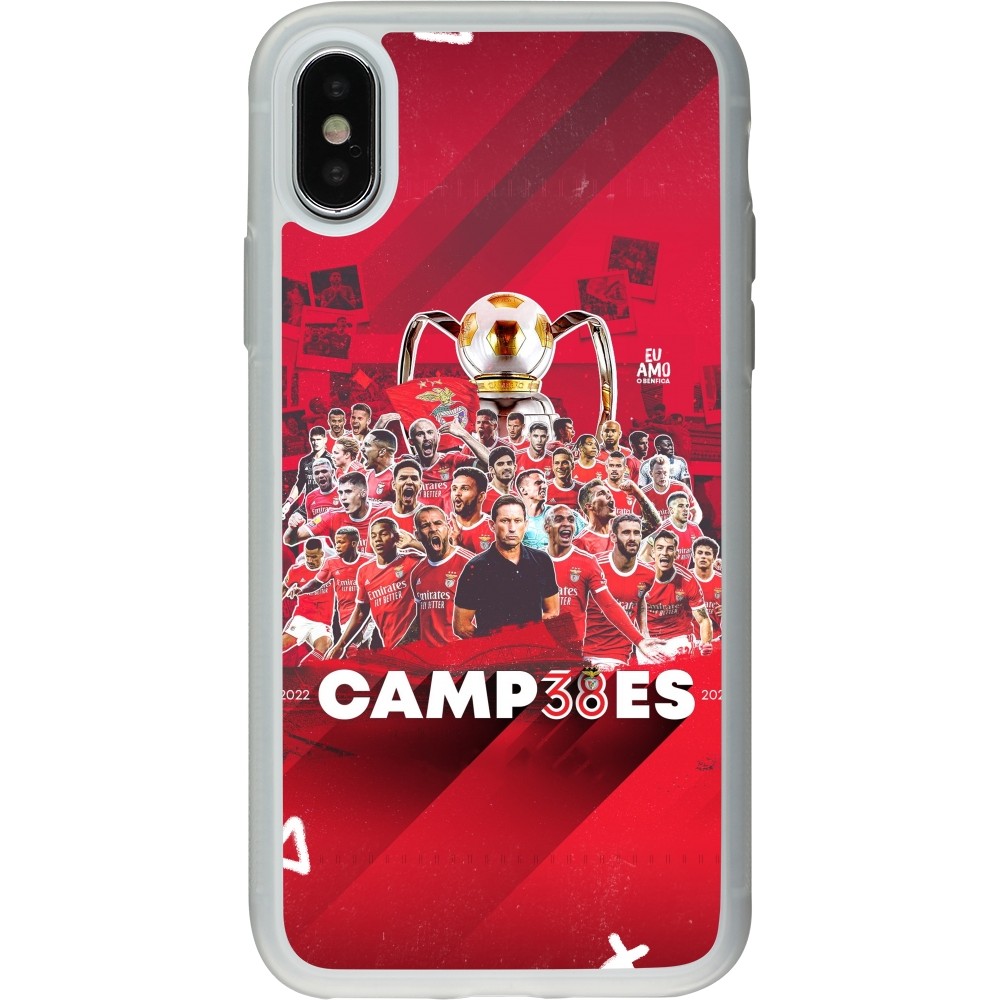 iPhone X / Xs Case Hülle - Silikon transparent Benfica Campeoes 2023