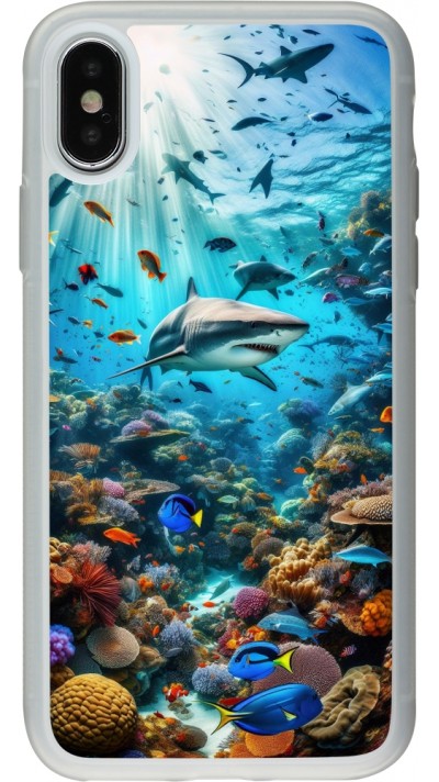 iPhone X / Xs Case Hülle - Silikon transparent Bora Bora Meer und Wunder