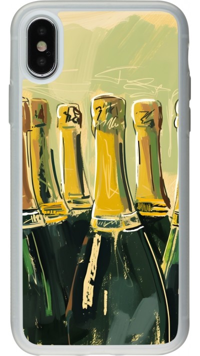 iPhone X / Xs Case Hülle - Silikon transparent Champagne Malerei