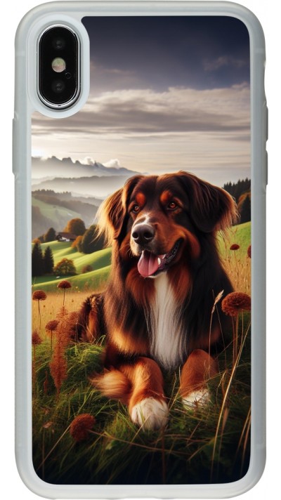 iPhone X / Xs Case Hülle - Silikon transparent Hund Land Schweiz
