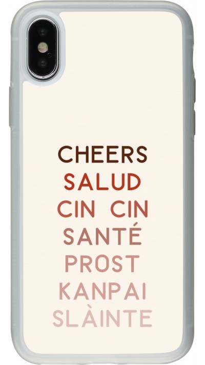 Coque iPhone X / Xs - Silicone rigide transparent Cocktail Cheers Salud