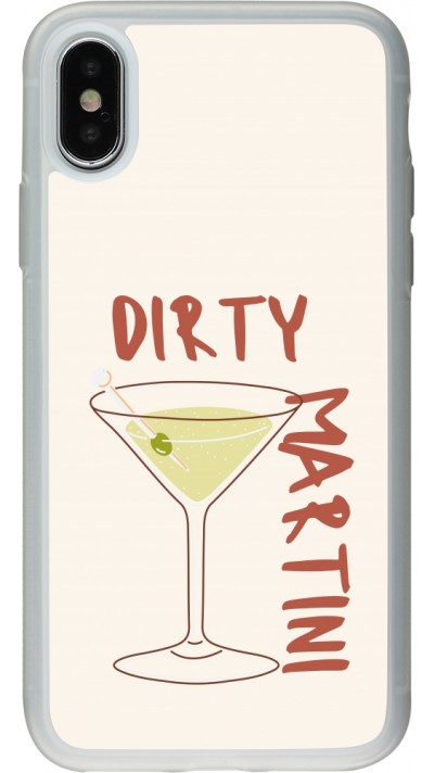 Coque iPhone X / Xs - Silicone rigide transparent Cocktail Dirty Martini