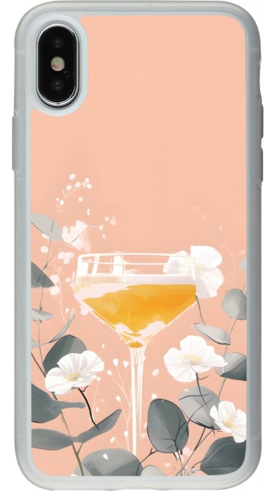 iPhone X / Xs Case Hülle - Silikon transparent Cocktail Flowers