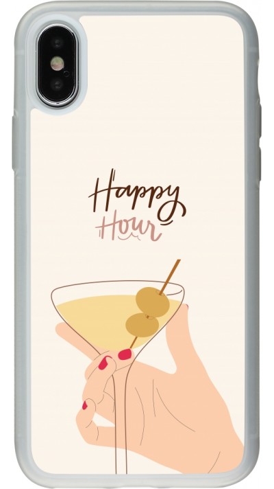 Coque iPhone X / Xs - Silicone rigide transparent Cocktail Happy Hour