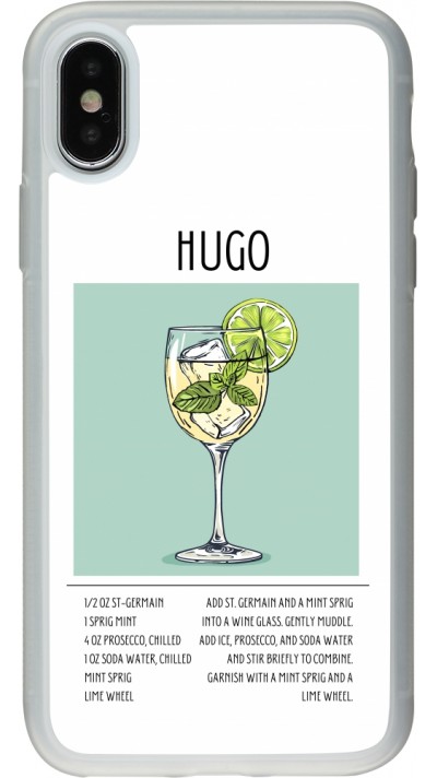 Coque iPhone X / Xs - Silicone rigide transparent Cocktail recette Hugo
