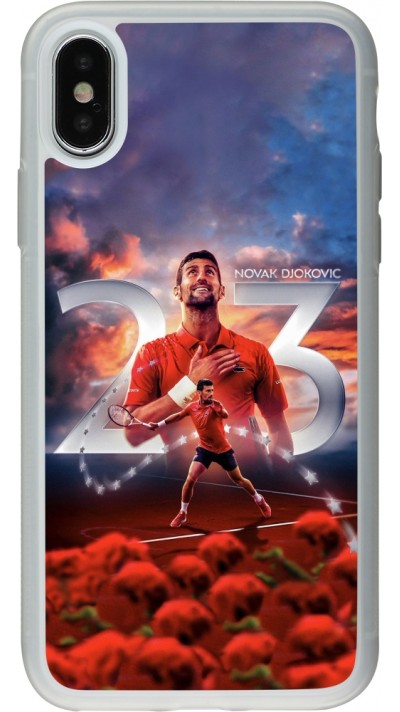 Coque iPhone X / Xs - Silicone rigide transparent Djokovic 23 Grand Slam