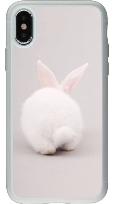 Coque iPhone X / Xs - Silicone rigide transparent Easter 2024 bunny butt