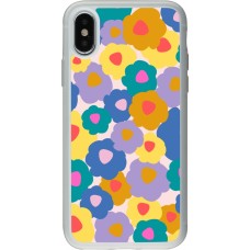 iPhone X / Xs Case Hülle - Silikon transparent Easter 2024 flower power