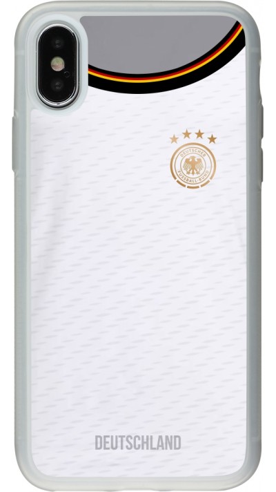 iPhone X / Xs Case Hülle - Silikon transparent Deutschland 2022 personalisierbares Fußballtrikot