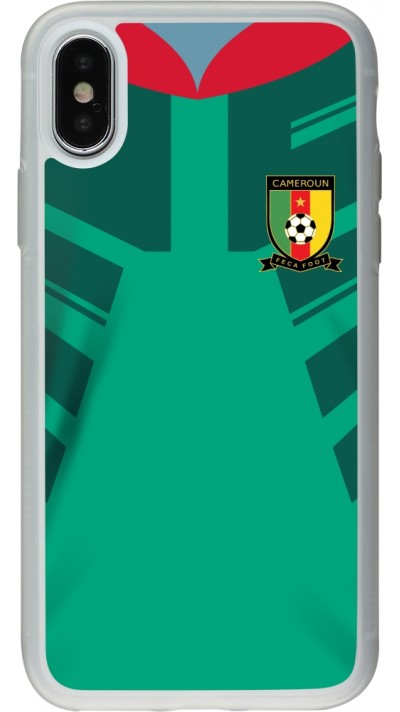 Coque iPhone X / Xs - Silicone rigide transparent Maillot de football Cameroun 2022 personnalisable