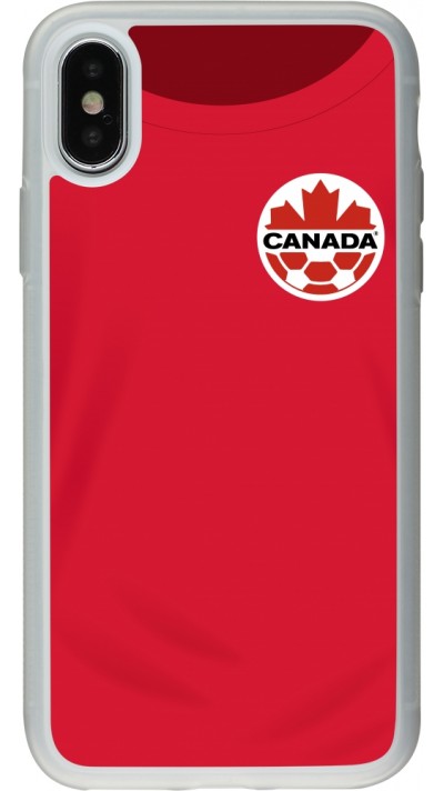Coque iPhone X / Xs - Silicone rigide transparent Maillot de football Canada 2022 personnalisable
