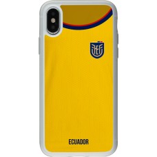 Coque iPhone X / Xs - Silicone rigide transparent Maillot de football Equateur 2022