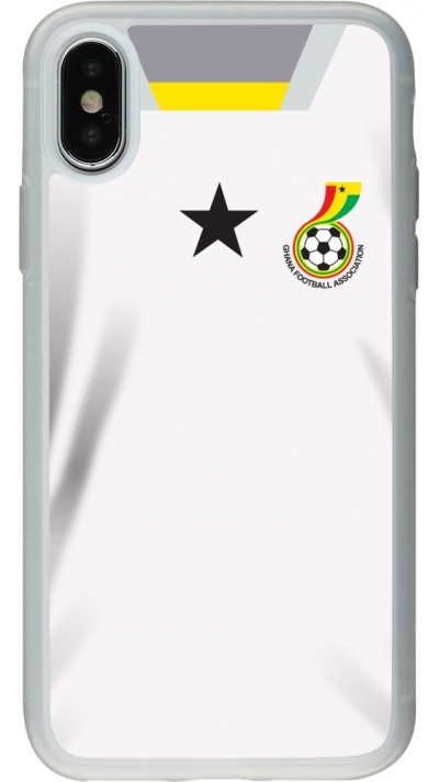 Coque iPhone X / Xs - Silicone rigide transparent Maillot de football Ghana 2022 personnalisable