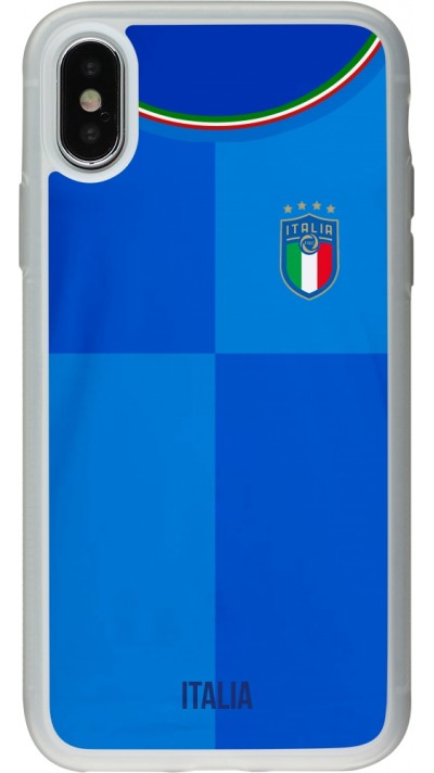 iPhone X / Xs Case Hülle - Silikon transparent Italien 2022 personalisierbares Fußballtrikot